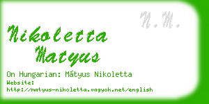 nikoletta matyus business card