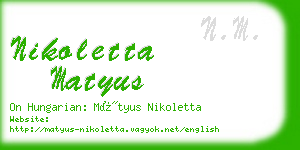 nikoletta matyus business card